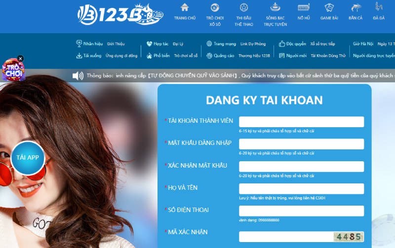 Đăng ký Casino 123B