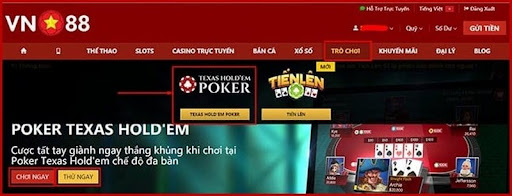Nhà cái VN88 với trò chơi Poker siêu đỉnh